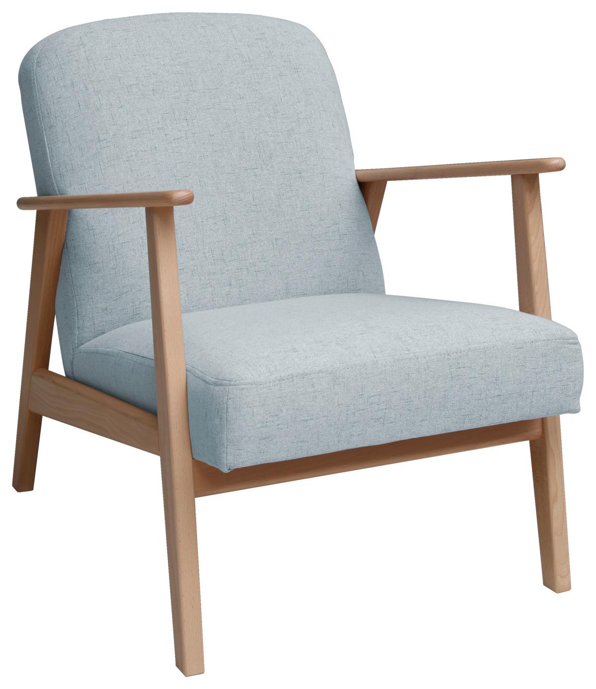 Sessel Retro - Pastellblau/Buchefarben, MODERN, Holz/Textil (63/78/78cm) - Livetastic