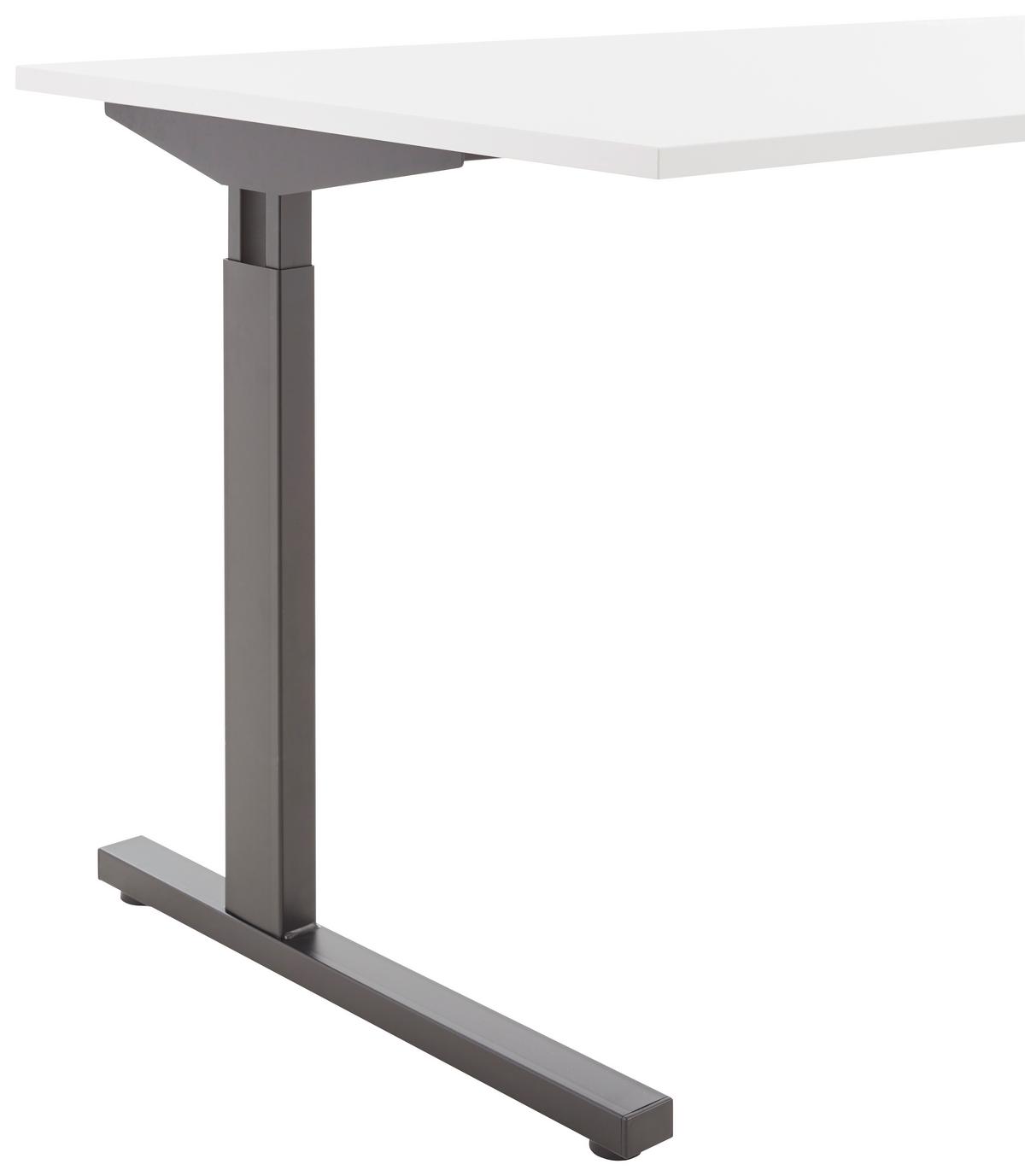 Schreibtisch Gw-profi Grau Höhenverstellbar B: 160 Cm - Hellgrau/Schwarz, MODERN, Holzwerkstoff/Metall (160/70-80/80cm) - Novel