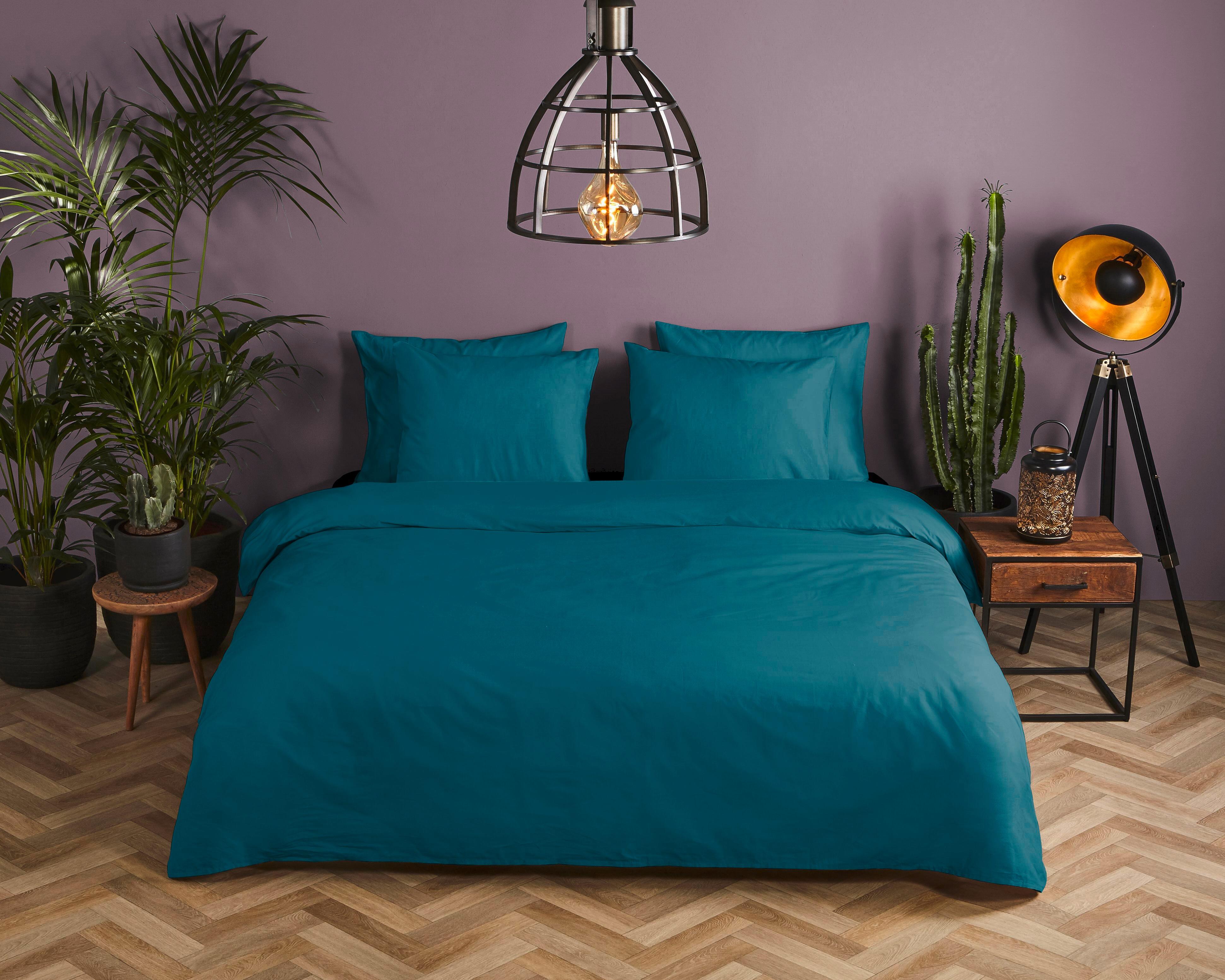 Bettwäsche Blau Petrol 135x200 cm - Petrol, Basics, Textil (135/200cm)