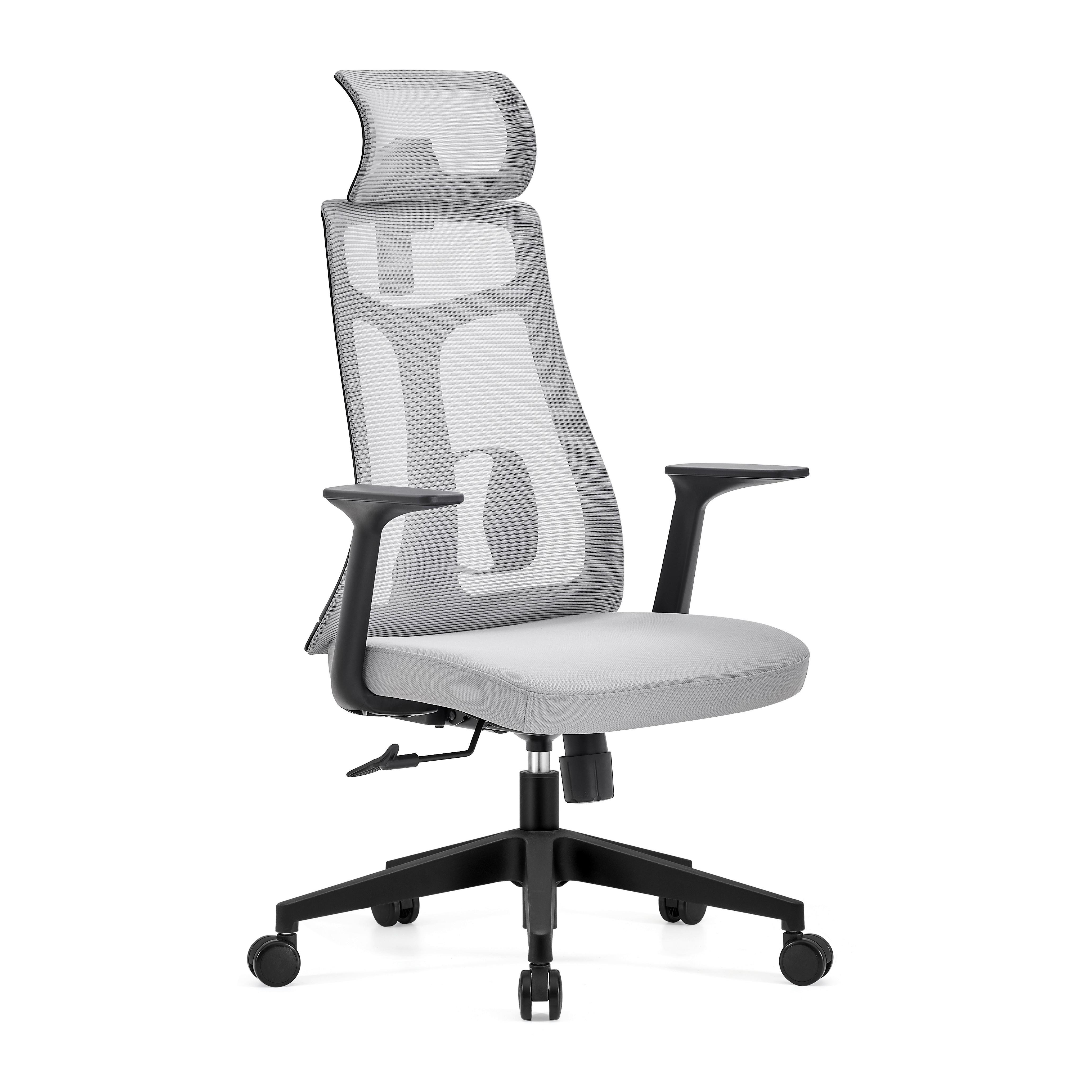 Chefsessel Davos Armstützen Grau Bis 120 Kg - Schwarz/Grau, MODERN, Kunststoff/Textil (62/115-125/68cm)