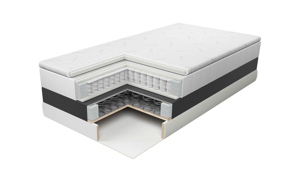 Boxspringbett mit Bettkasten Verona 180x200 cm Naturfarben - Schwarz/Naturfarben, MODERN, Karton/Holzwerkstoff (180/200cm) - MID.YOU