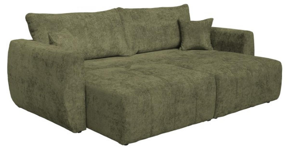 Rozkládací pohovka BALI, olivová, s úl. prostorem - šedá/černá, Moderní, dřevo/textil (245/74-90/104cm) - Luca Bessoni