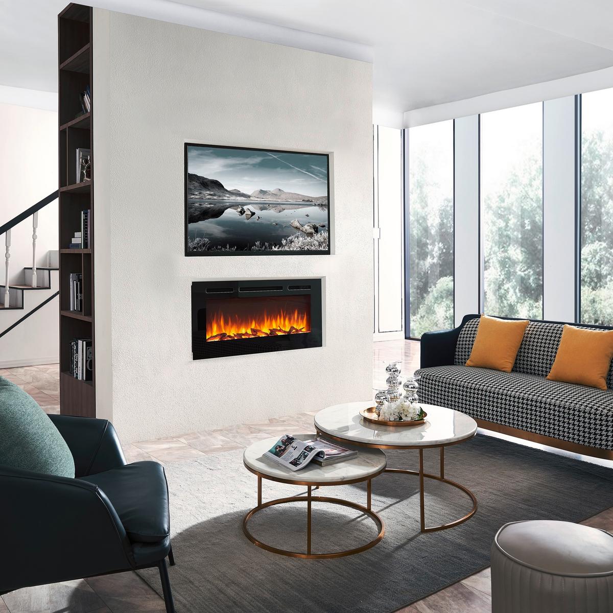 Elektrokamin Fiamma 40" - Schwarz, Basics, Metall (114/28/62cm)