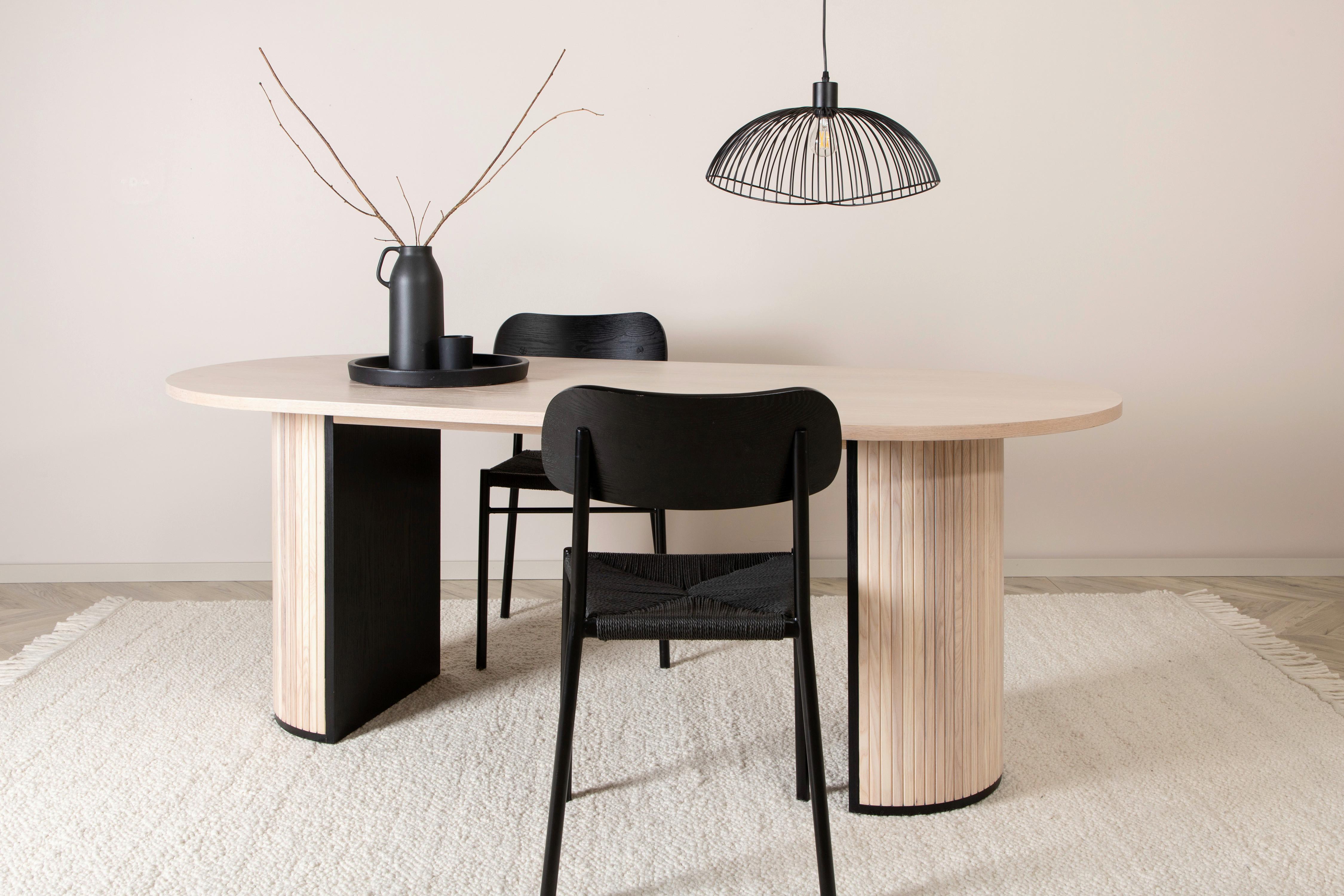 Esstisch Bianca - Eichefarben/Schwarz, Design, Holz/Holzwerkstoff (200/75/90cm) - Livetastic