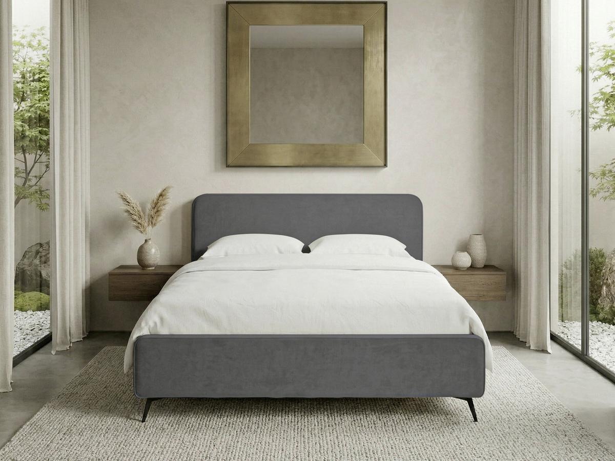 Polsterbett Camila Manila Anthrazit 180x200cm - Anthrazit/Schwarz, MODERN, Holz/Textil (180/200cm) - MID.YOU