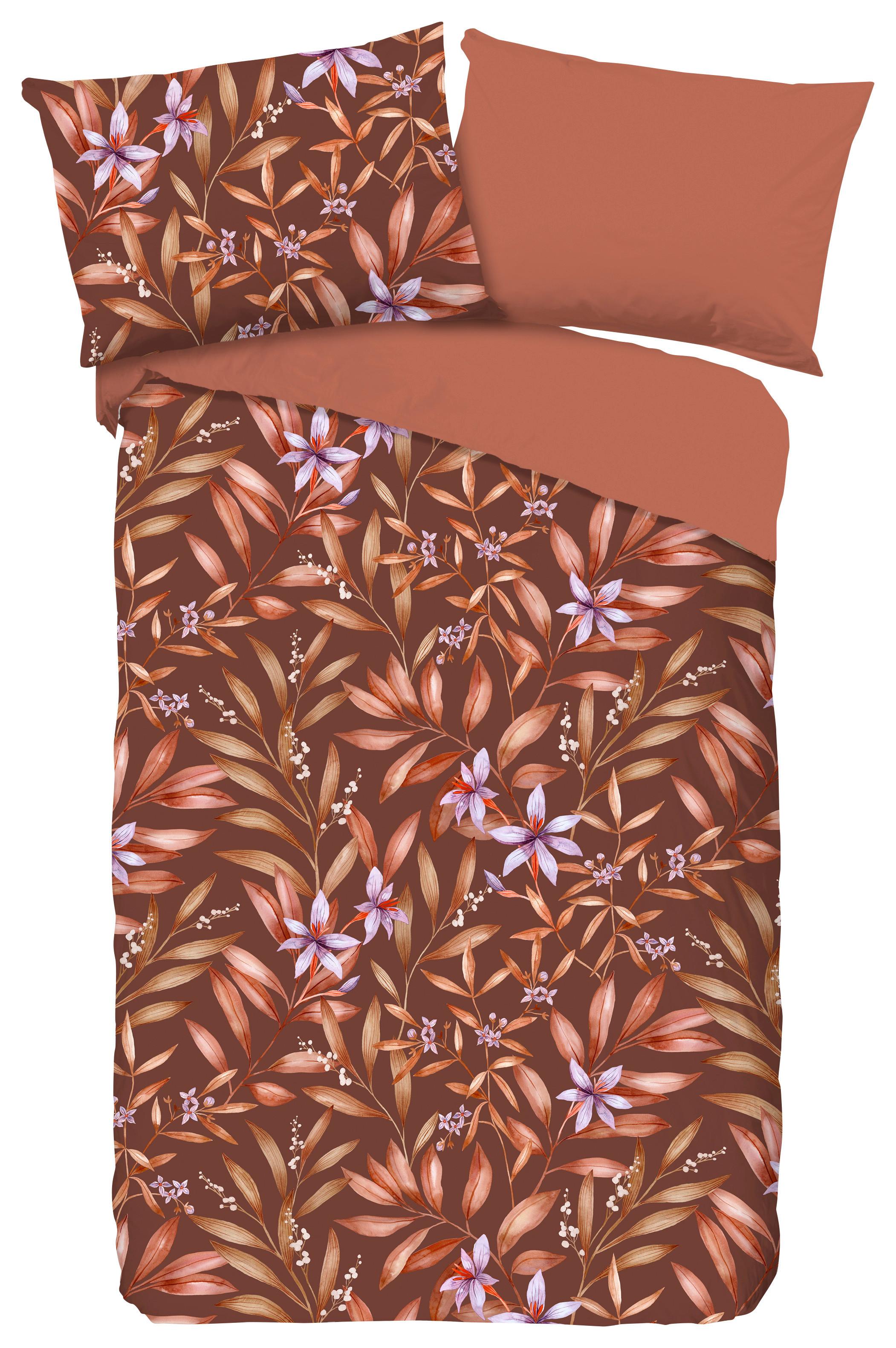 Renforcé Bettwäsche 140x200 cm Hazel Baumwolle Terra Cotta - Terracotta, Basics, Textil (140/200cm)