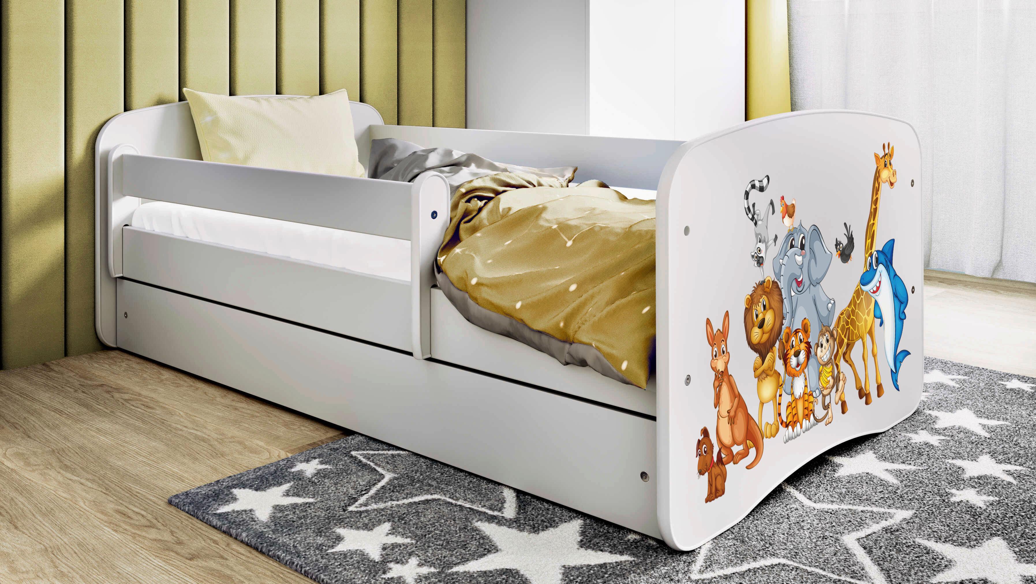 Kinder-/Juniorbett Babydreams inkl. Matratze 80x160 - Birkefarben/Weiß, MODERN, Holz/Holzwerkstoff (80/160cm) - MID.YOU