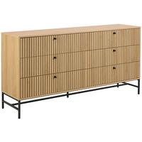 ŠIROKÁ KOMODA ALBANY - čierna/farba duba, Design, kov/drevo (157/80,4/40cm)