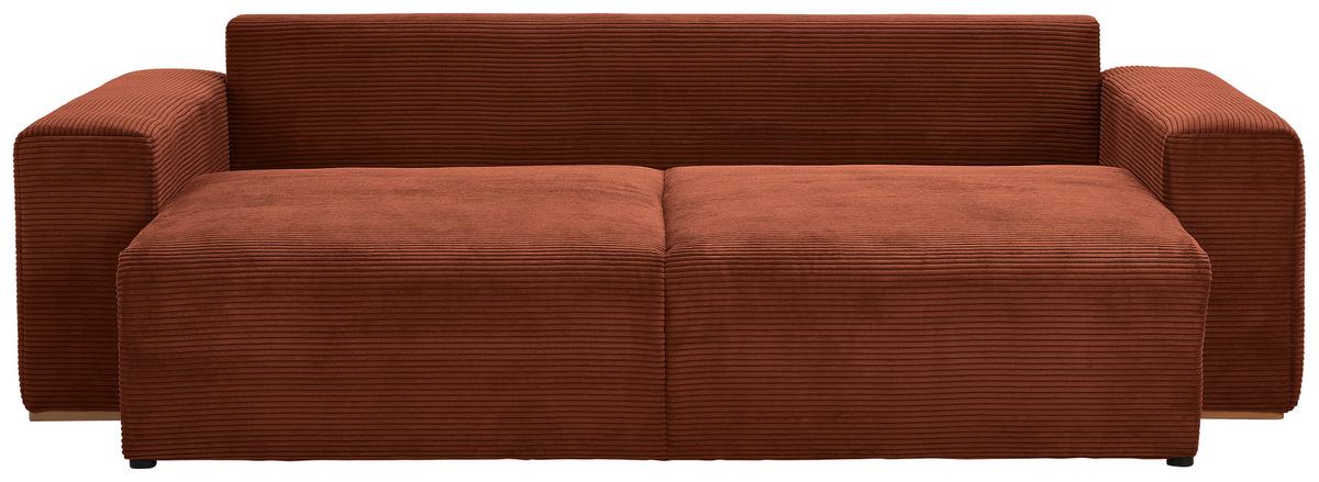 Schlafsofa Vouge Kupferfarben Bettkasten, B: 255 Cm - Buchefarben/Schwarz, KONVENTIONELL, Textil (255/86/123cm) - Livetastic