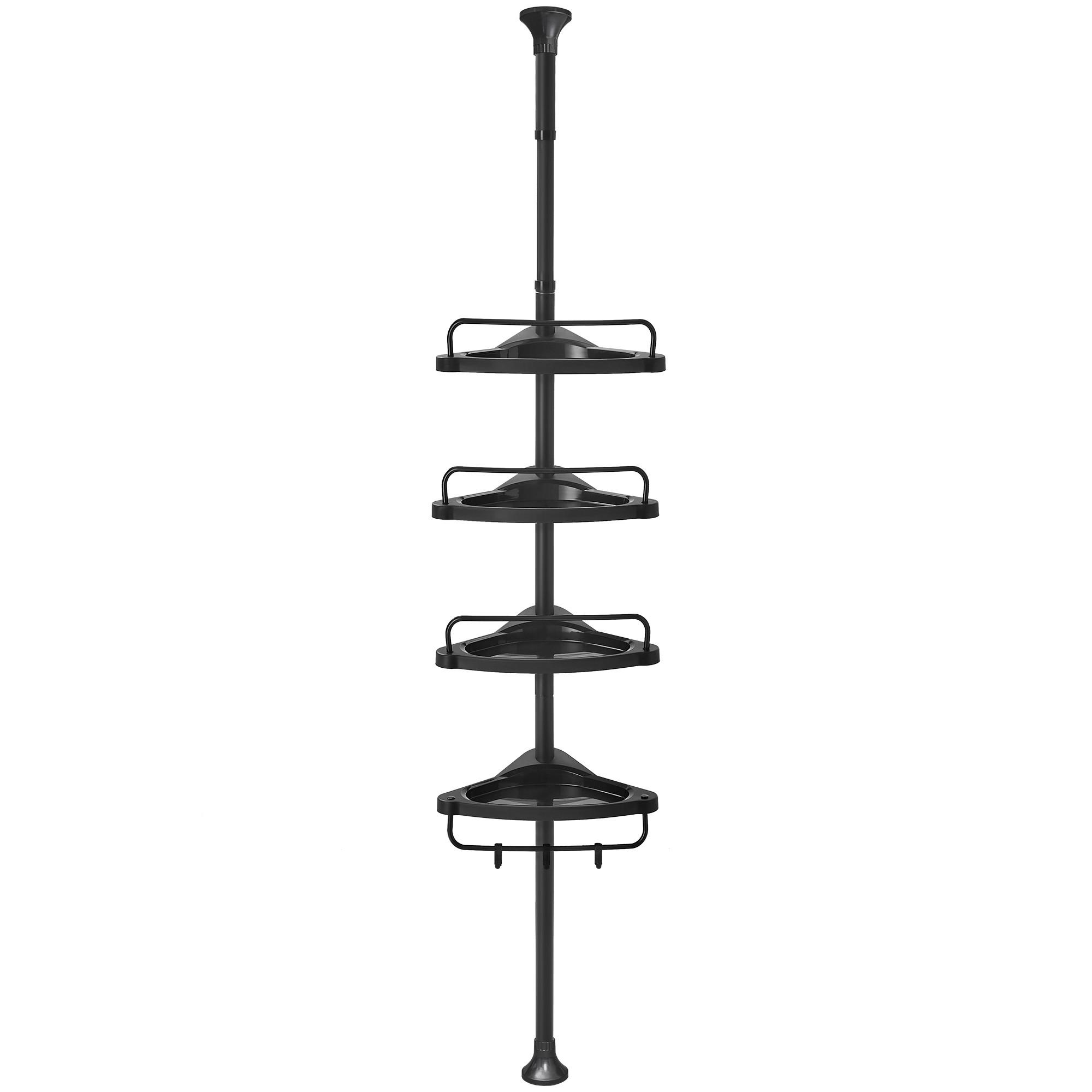 DUSCHREGAL Schwarz B: 35 cm - Schwarz, Basics, Kunststoff/Metall (35/85-305/25cm)