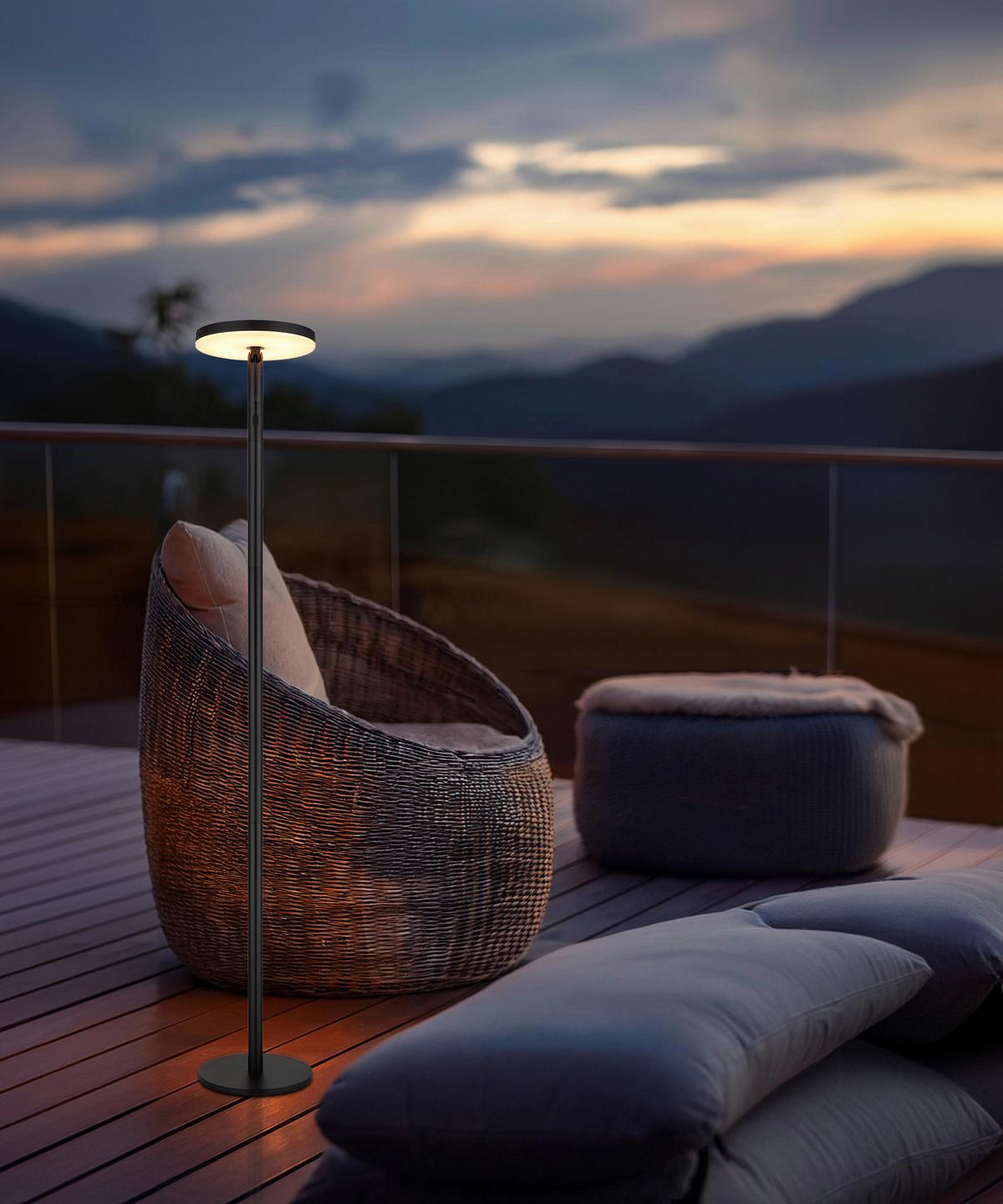 Solarleuchte 1800-3000k - Opal/Schwarz, Design, Kunststoff/Metall (23/145cm) - Globo