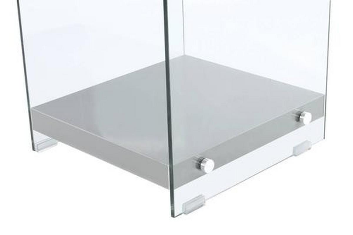 Beistelltisch mit Ablage Elementary Grau - Klar/Grau, Basics, Glas/Holzwerkstoff (35/35/45cm) - Kayoom