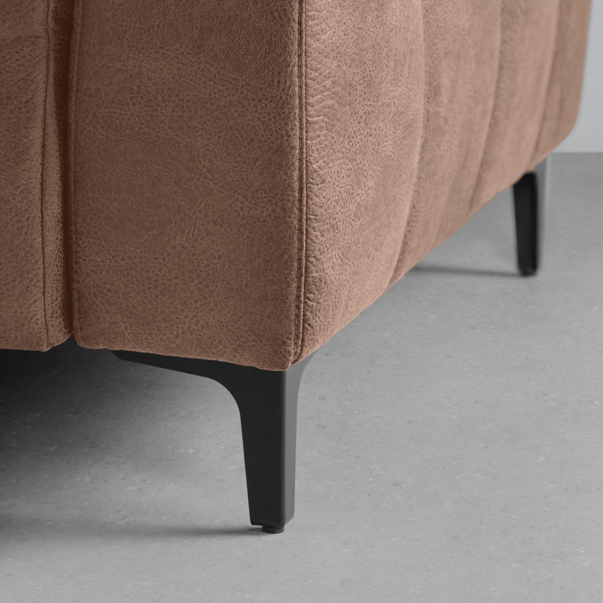 Rohová sedačka PANAMA, ľavá, terakota - čierna/terakota, Konventionell, kov/textil (216/304cm) - Premium Living