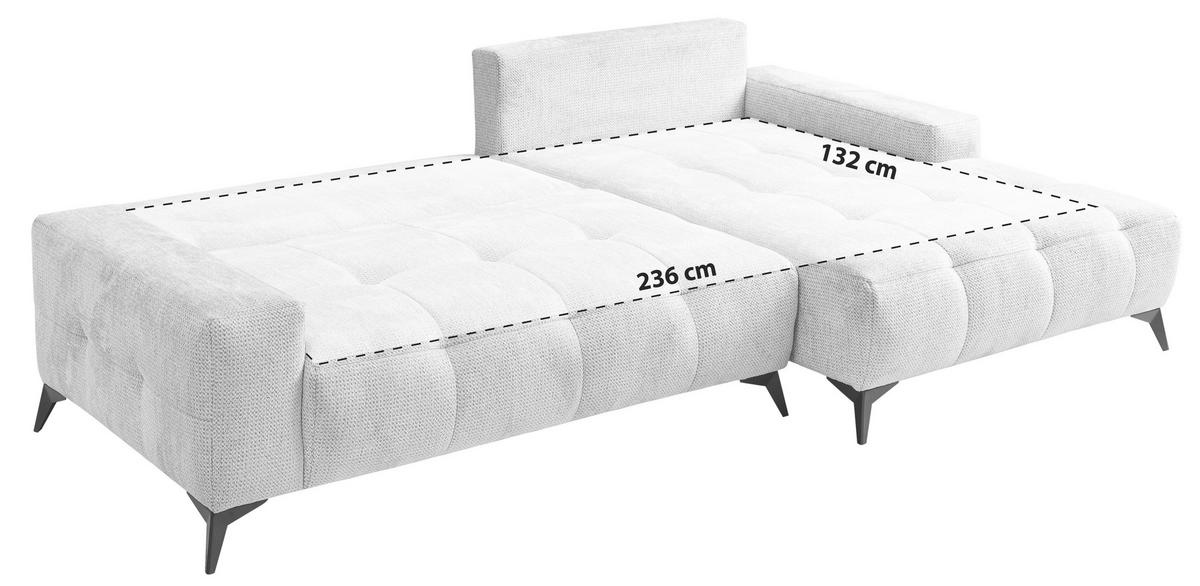 Ecksofa mit Schlaffunktion & Bettkasten Mauro Hellgrau - Hellgrau, Trend, Textil (290/175cm) - Luca Bessoni