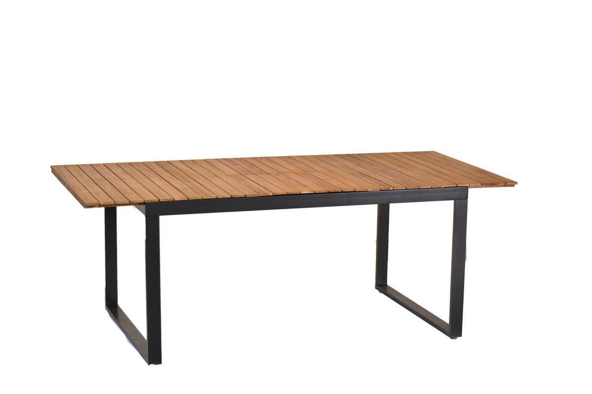 Gartentischgruppe Siena 7-Tlg. Aus Akazie, Tisch ausziehbar - Graphitfarben/Grau, KONVENTIONELL, Holz/Textil - Gardenson