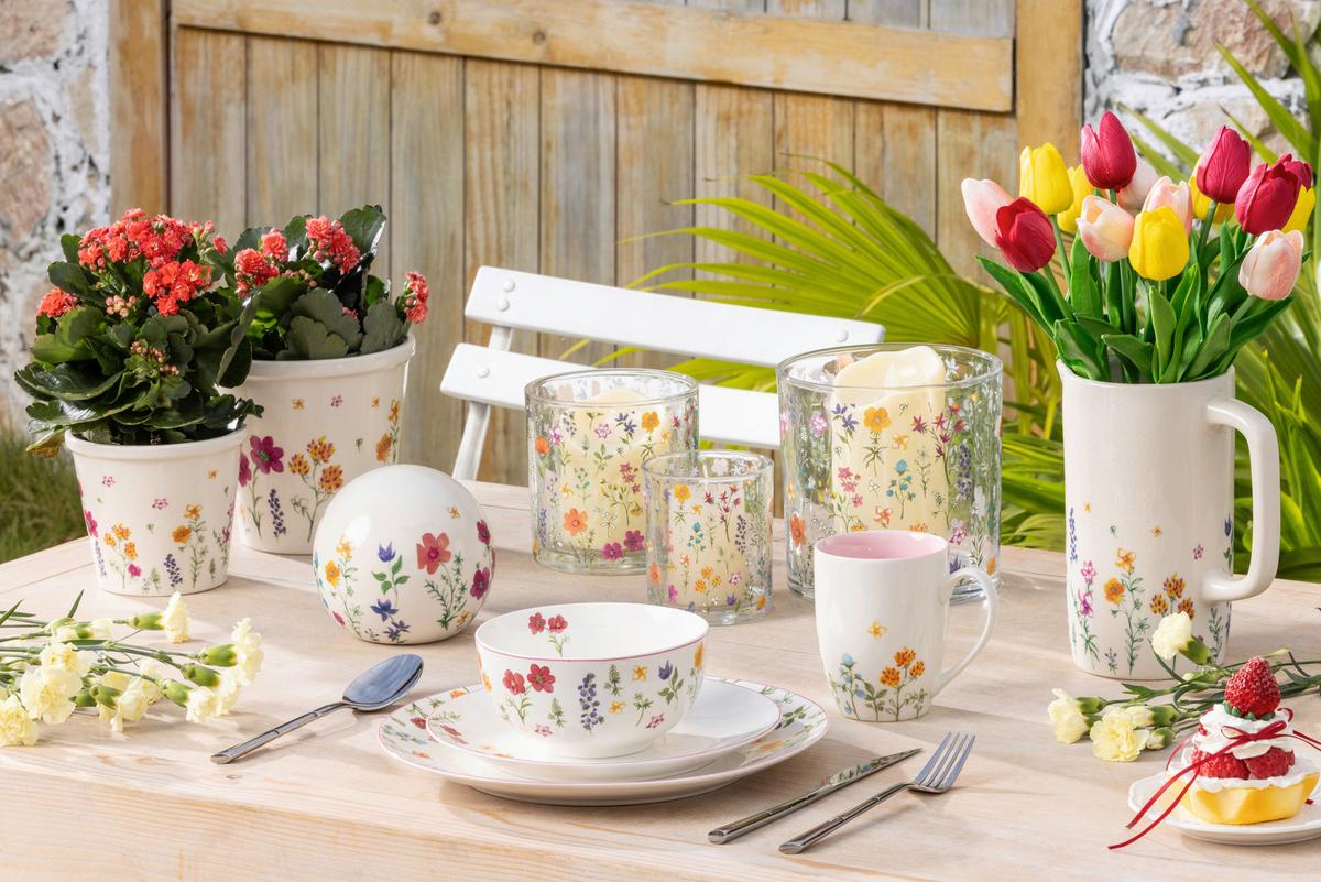 Übertopf Linessa - Multicolor, KONVENTIONELL, Keramik (15/14,5cm) - Luca Bessoni