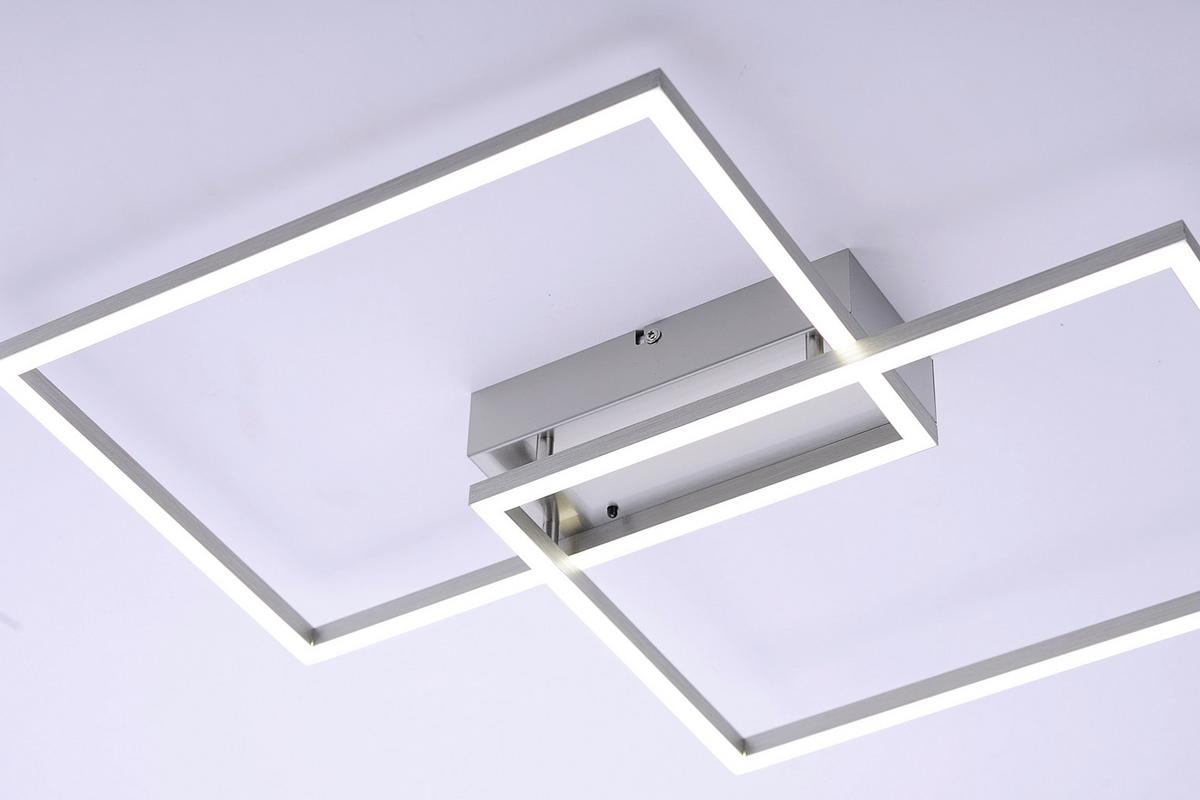 Led-deckenleuchte Iven L: 50,4 Cm Dimmbar Mir - Nickelfarben, Design, Kunststoff/Metall (50,4/42/7cm)