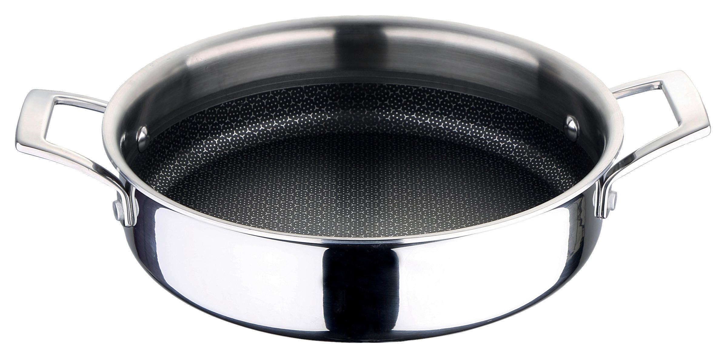 Servierpfanne Hi-Tech 3 Ø 30 cm, Edelstahl - Edelstahlfarben/Schwarz, Basics, Metall (39/30/10cm) - Masterpro