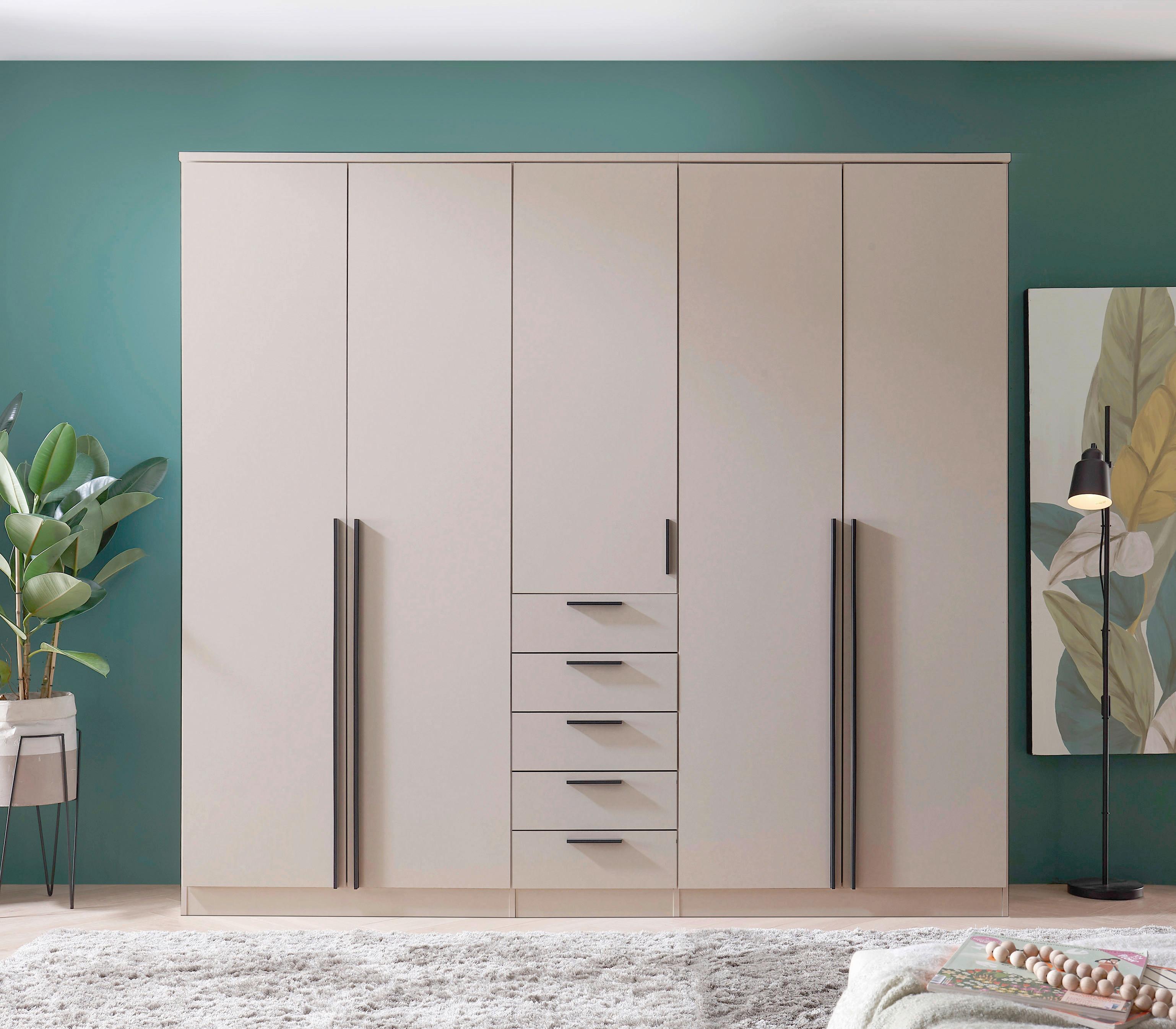 Kleiderschrank Arnis Kaschmir Dekor, Grau, B: 225cm - Kaschmir, KONVENTIONELL, Holzwerkstoff (225/210/52cm) - James Wood