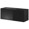 Lowboard Tv Stand Vivien 01 - Schwarz Hochglanz/Schwarz, Design, Holzwerkstoff (100/40/38cm) - Livetastic