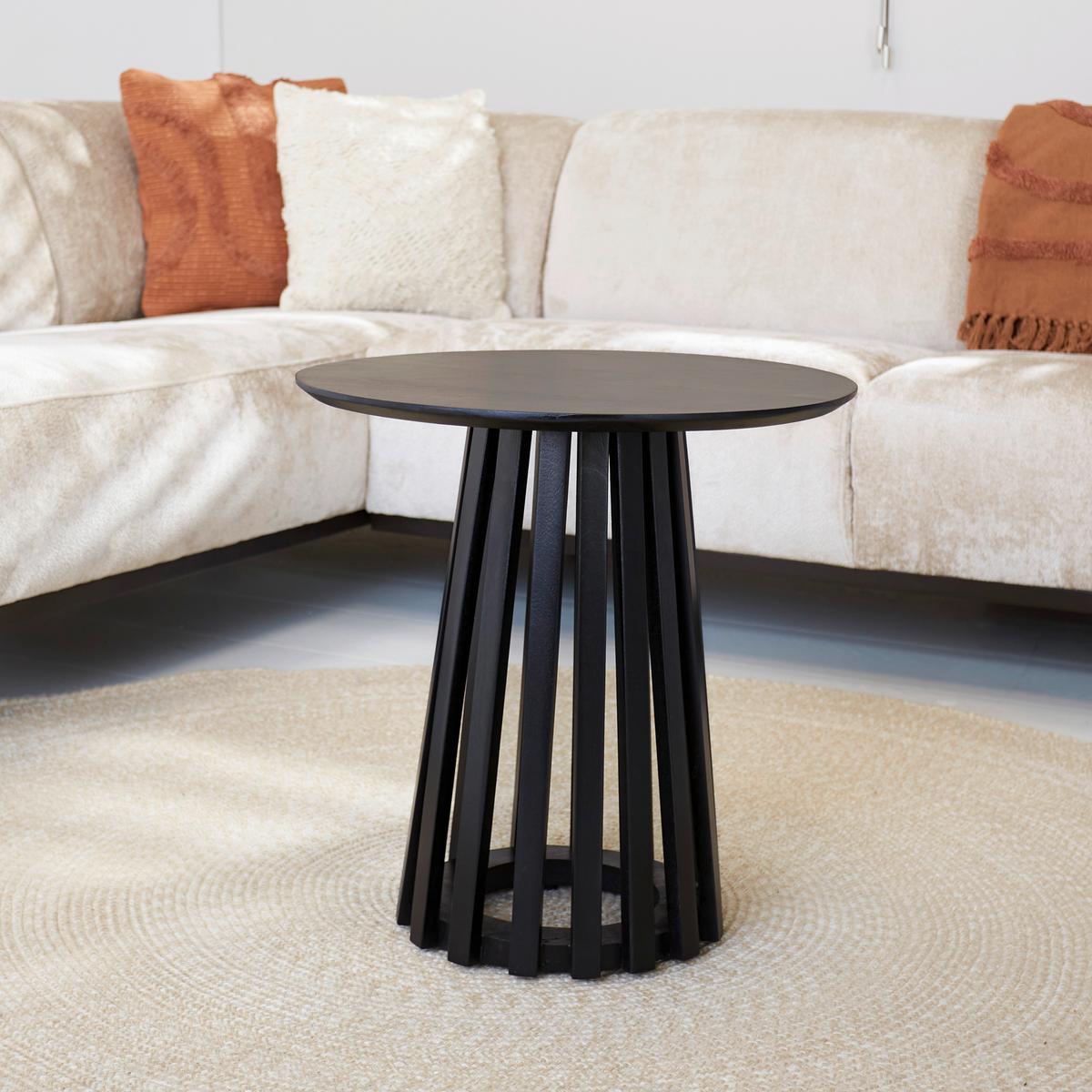 Couchtisch Leon Schwarz, 50 Cm - Schwarz, MODERN, Holz/Metall (50/50/50cm) - MID.YOU