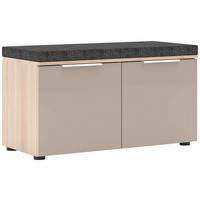 Előszobapad Siena 90/51cm - kasmírszínű/tölgyfa színű, Modern, faalapú anyag/üveg (90/51/41cm)