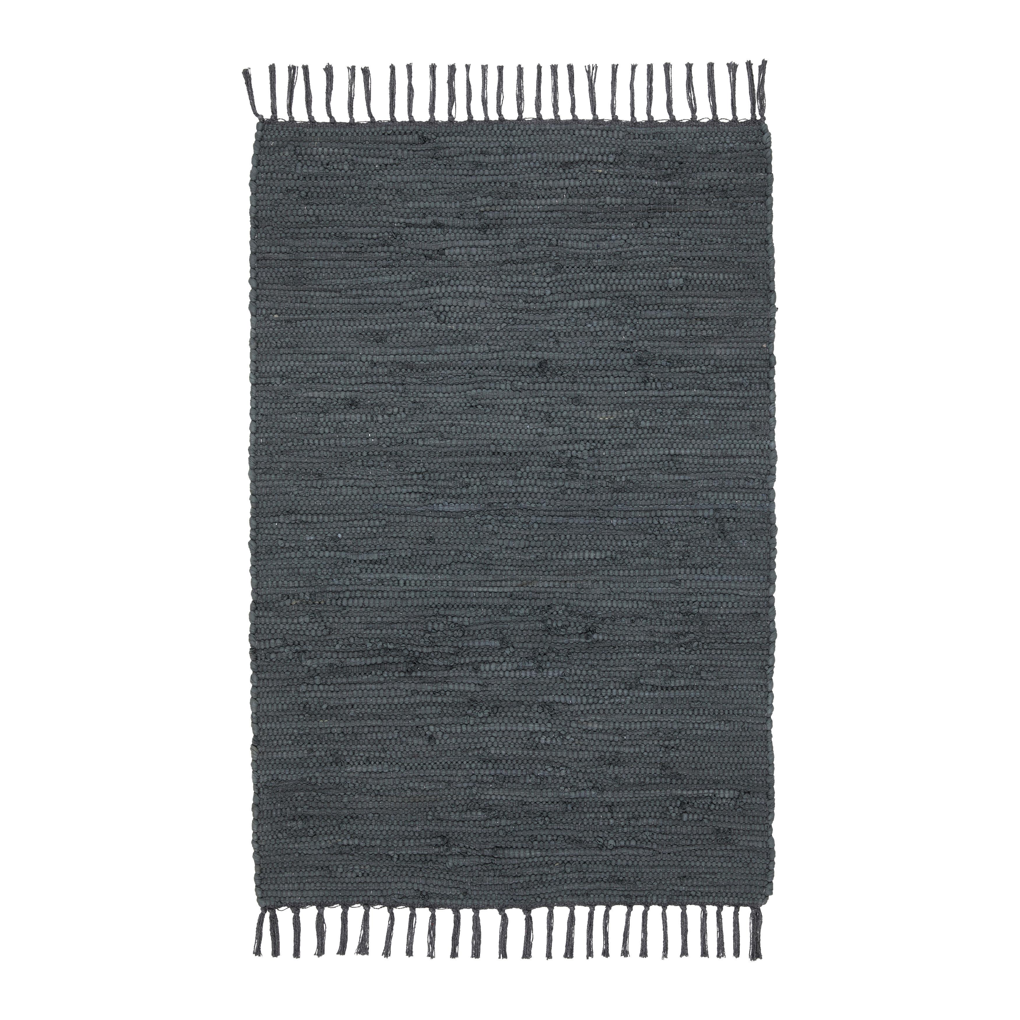 Tkaný handričkový koberec JULIA 1, š/d: 60/90cm - tmavosivá, Romantický / Vidiecky, textil (60/90cm) - Modern Living