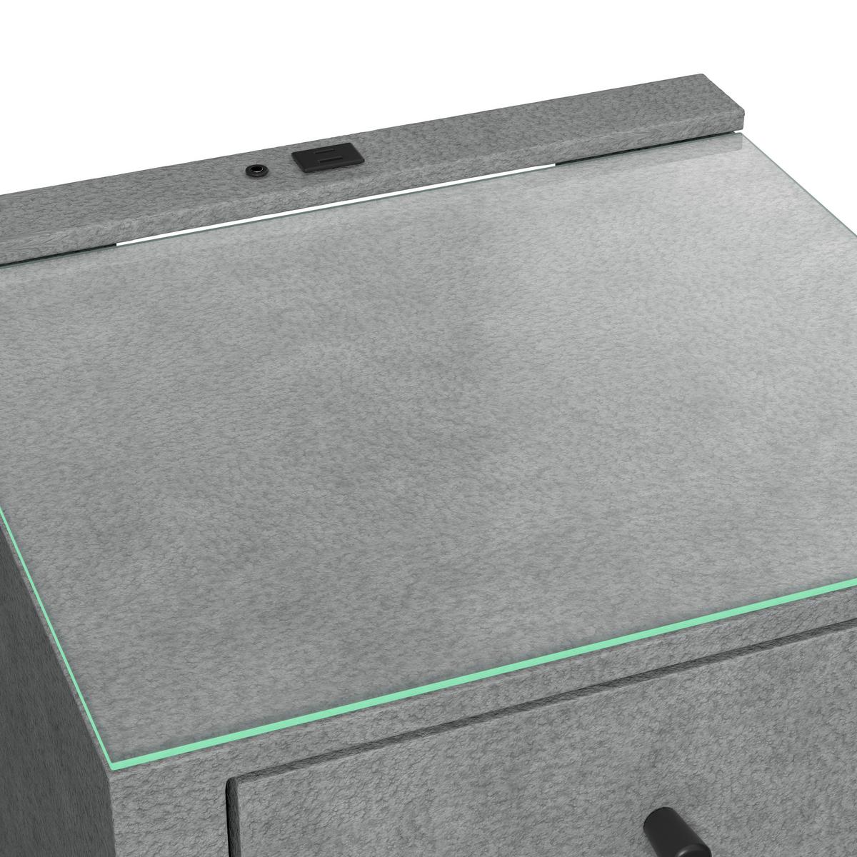 Nachtkästchen Elysia Dunkelgrau, B: 48 cm - Dunkelgrau, Trend, Glas/Holz (48/68/45,5cm) - Luca Bessoni