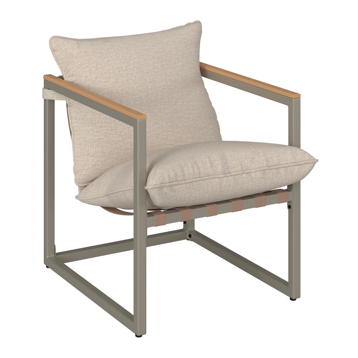 TERASOVÁ SEDACIA SÚPRAVA LARA - sivá/krémová, Modern, kov/textil (114cm) - Bessagi Garden