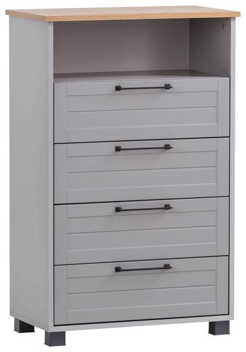 Highboard Jelda Highboard - Platinfarben/Eichefarben, Holzwerkstoff (62,4/102/34,1cm) - MID.YOU
