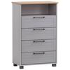 Highboard Jelda Highboard - Platinfarben/Eichefarben, Holzwerkstoff (62,4/102/34,1cm) - MID.YOU