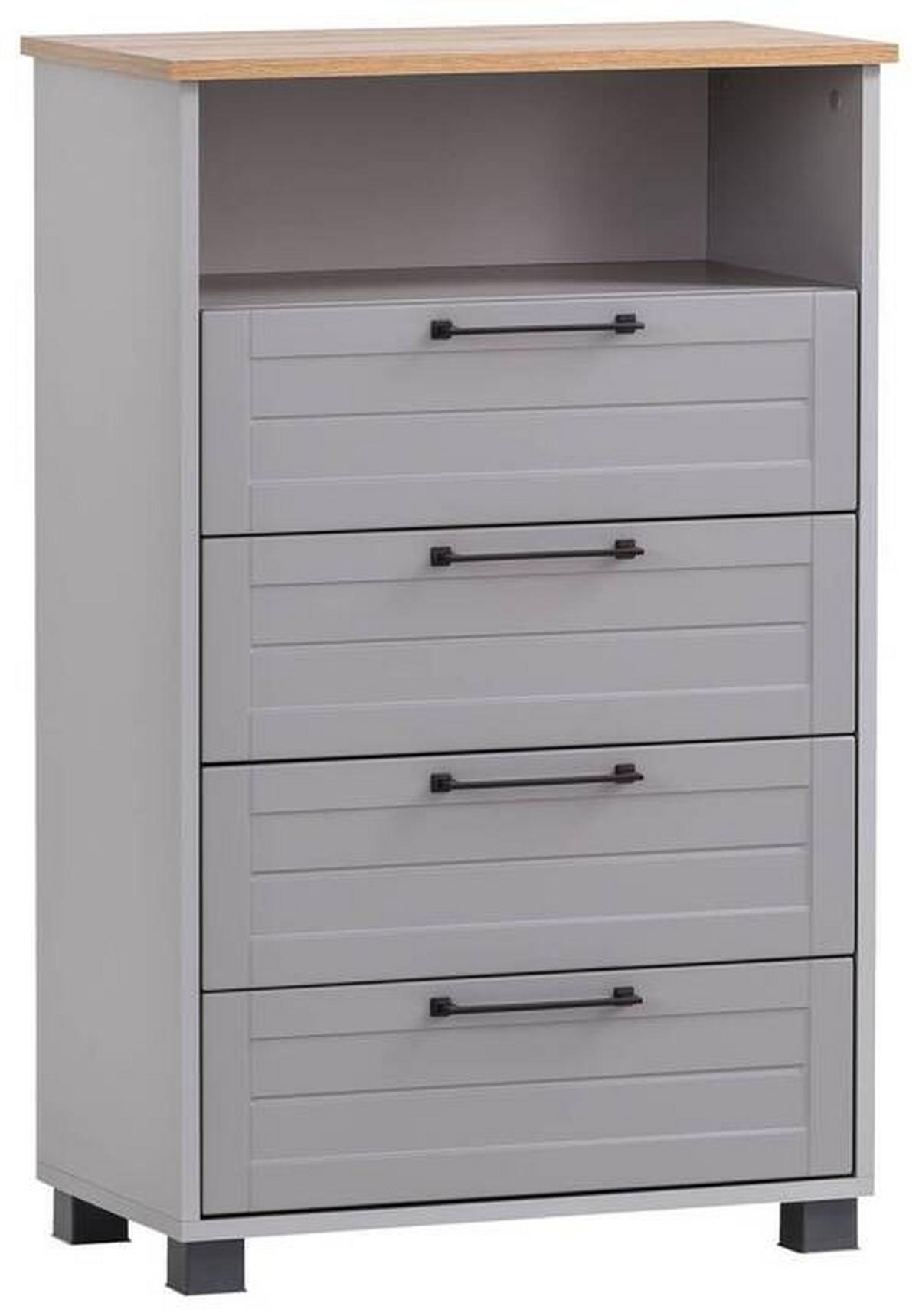 Highboard Jelda Highboard - Platinfarben/Eichefarben, Holzwerkstoff (62,4/102/34,1cm) - MID.YOU