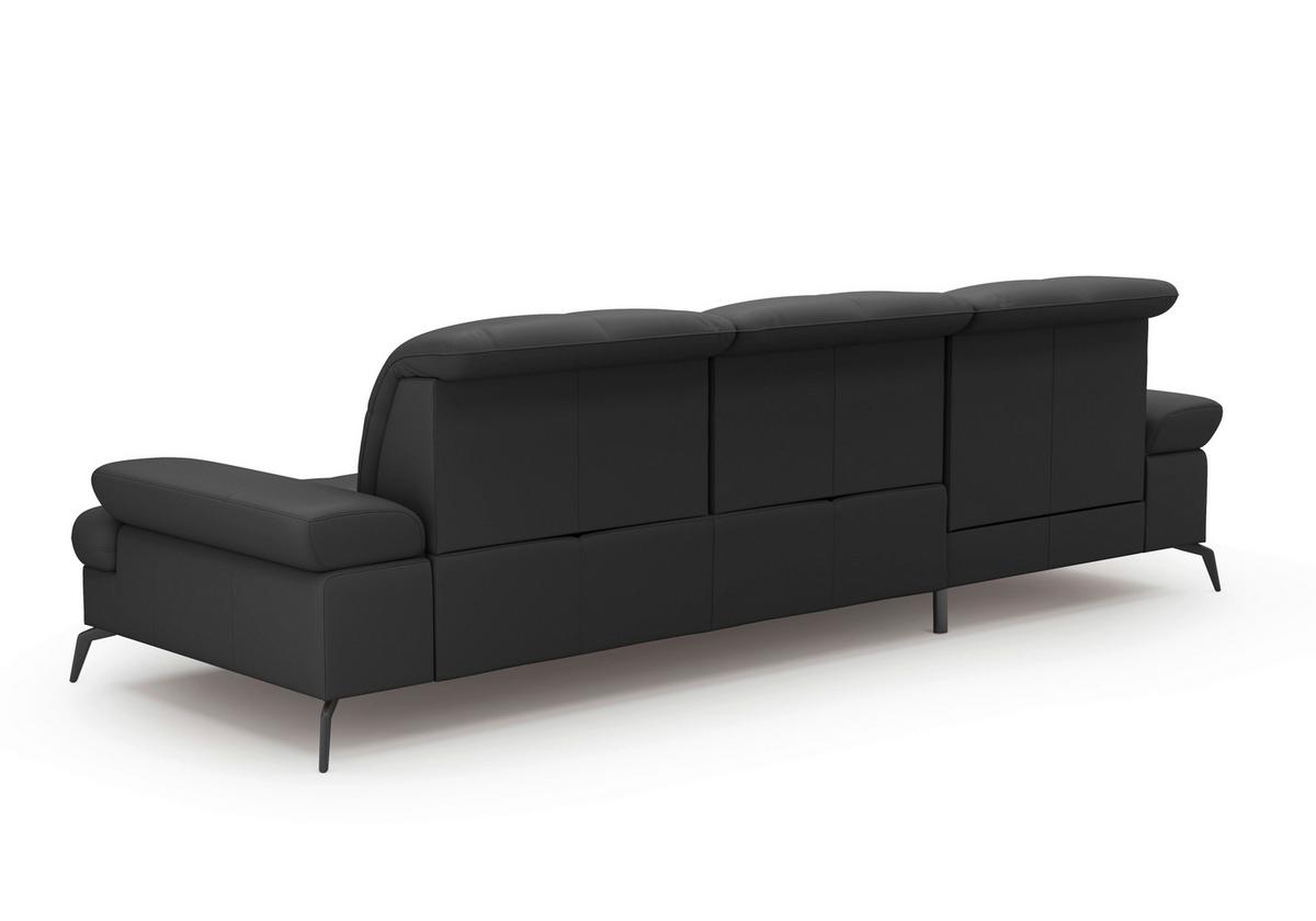 ECKSOFA Amica Schwarz S: 185x279cm - Schwarz, KONVENTIONELL, Leder (185/279cm) - Sit & More