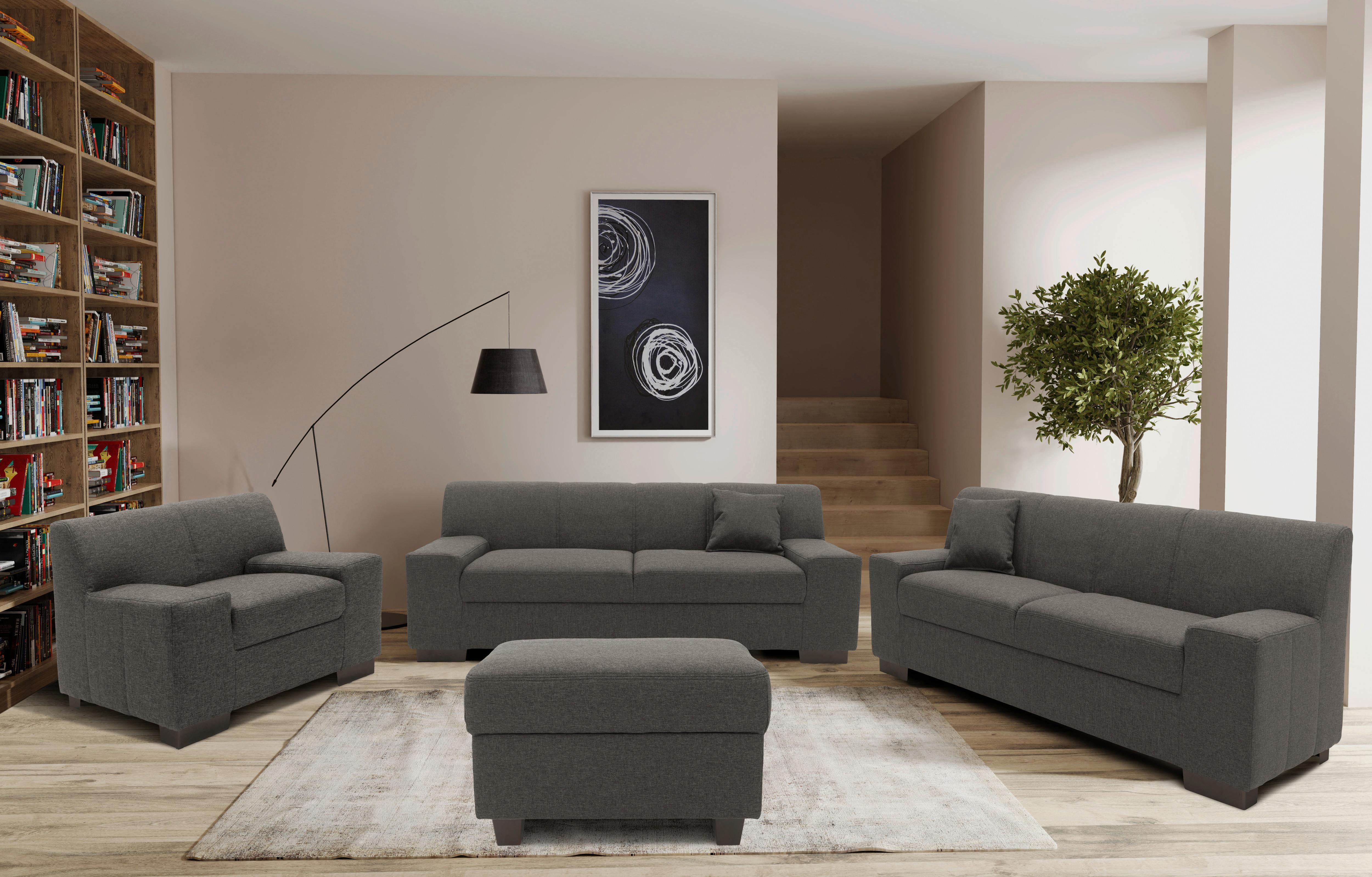 3-sitzer-sofa Norma Grau/braun Webstoff - Wengefarben/Graubraun, Design, Textil (212/74/85cm) - MID.YOU