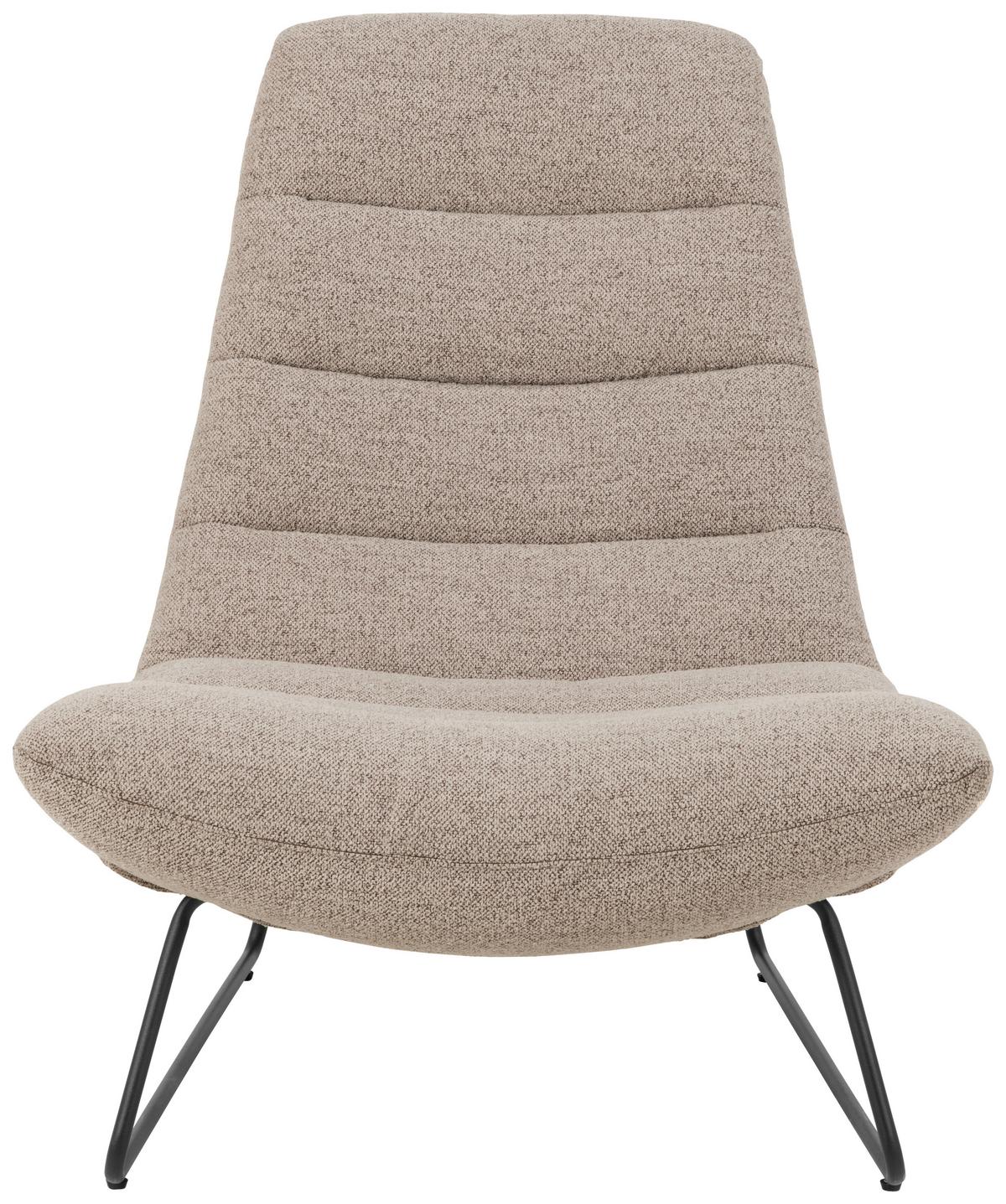 Sessel Milford - Beige/Schwarz, Design, Textil (82,5/97/93cm) - Livetastic