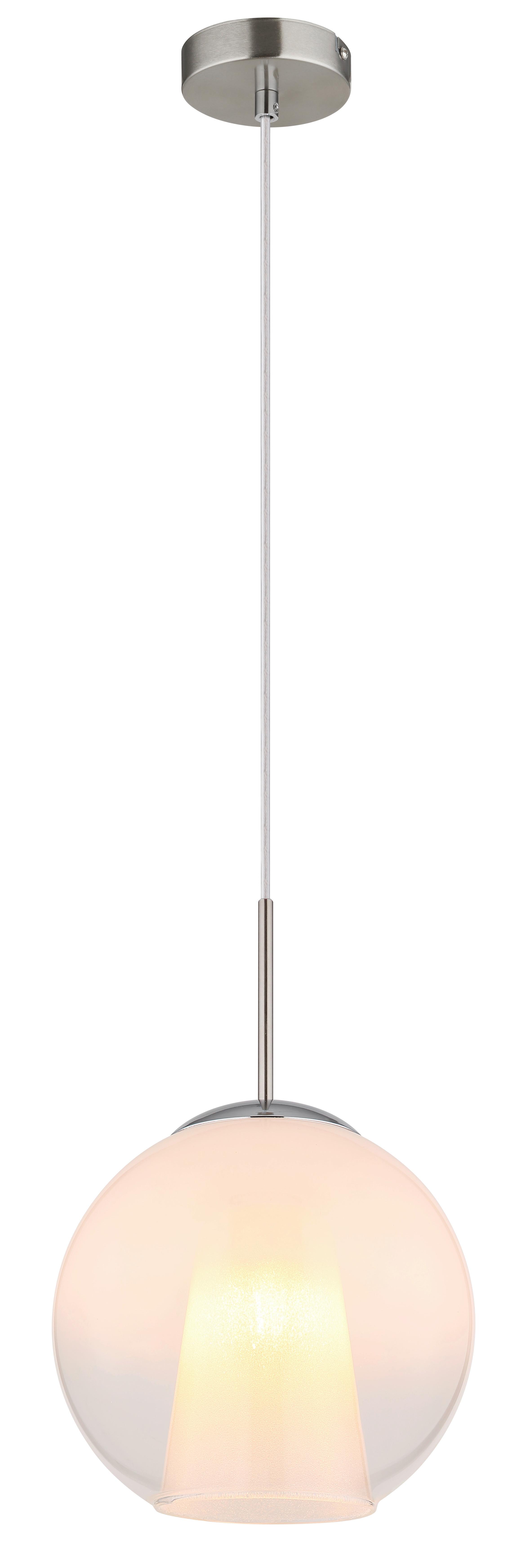 Hängeleuchte Barry Chromfarben Glas D: 25cm - Klar/Chromfarben, Basics, Glas/Kunststoff (25/120cm) - Globo