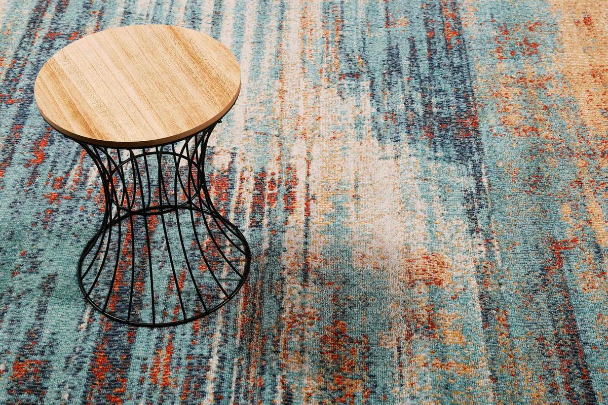 Outdoorteppich Multicolor, Bxl: Ca. 200x290cm - Türkis/Creme, Design, Textil (200/290cm) - Esprit