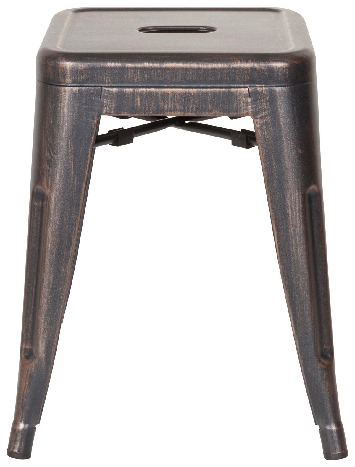 Hocker Vantaggio Stahl Schwarz/golden H: 46 Cm - Goldfarben/Schwarz, Basics, Metall (39/46/39cm) - MID.YOU