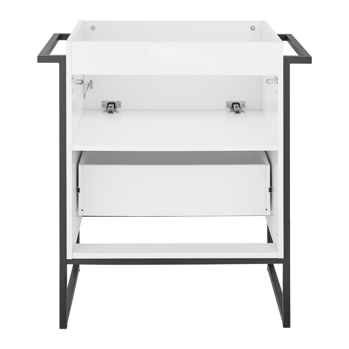 Koupelnová skříňka SARA šířka 76cm - bílá/černá, Moderní, kov/dřevo (76/80/47,4cm) - Bessagi Home