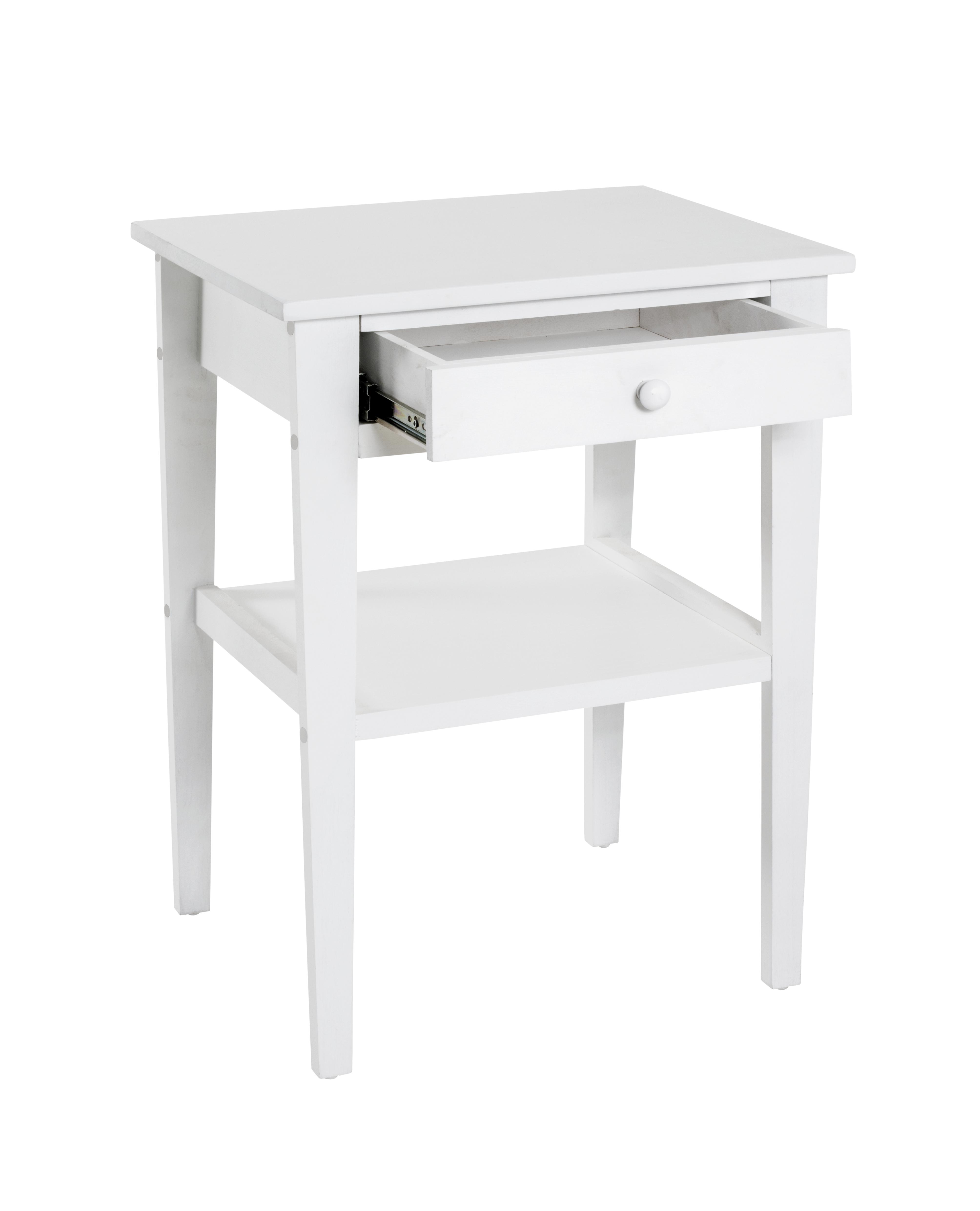 Noční Stolek Mara Bílá - bílá, dřevo (46/60/35cm) - Modern Living