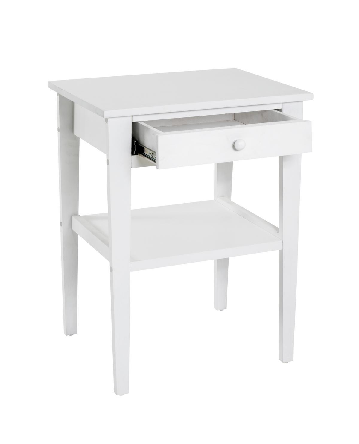 Noční stolek MARA bílá - bílá, dřevo (46/60/35cm) - Modern Living