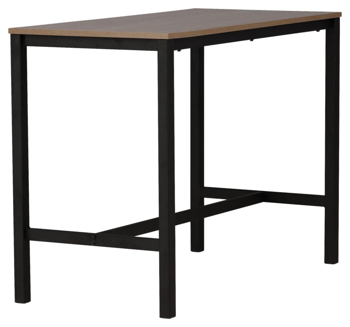 Bartisch Camden - Walnussfarben/Schwarz, Design, Holzwerkstoff/Metall (120/60/90cm) - Livetastic