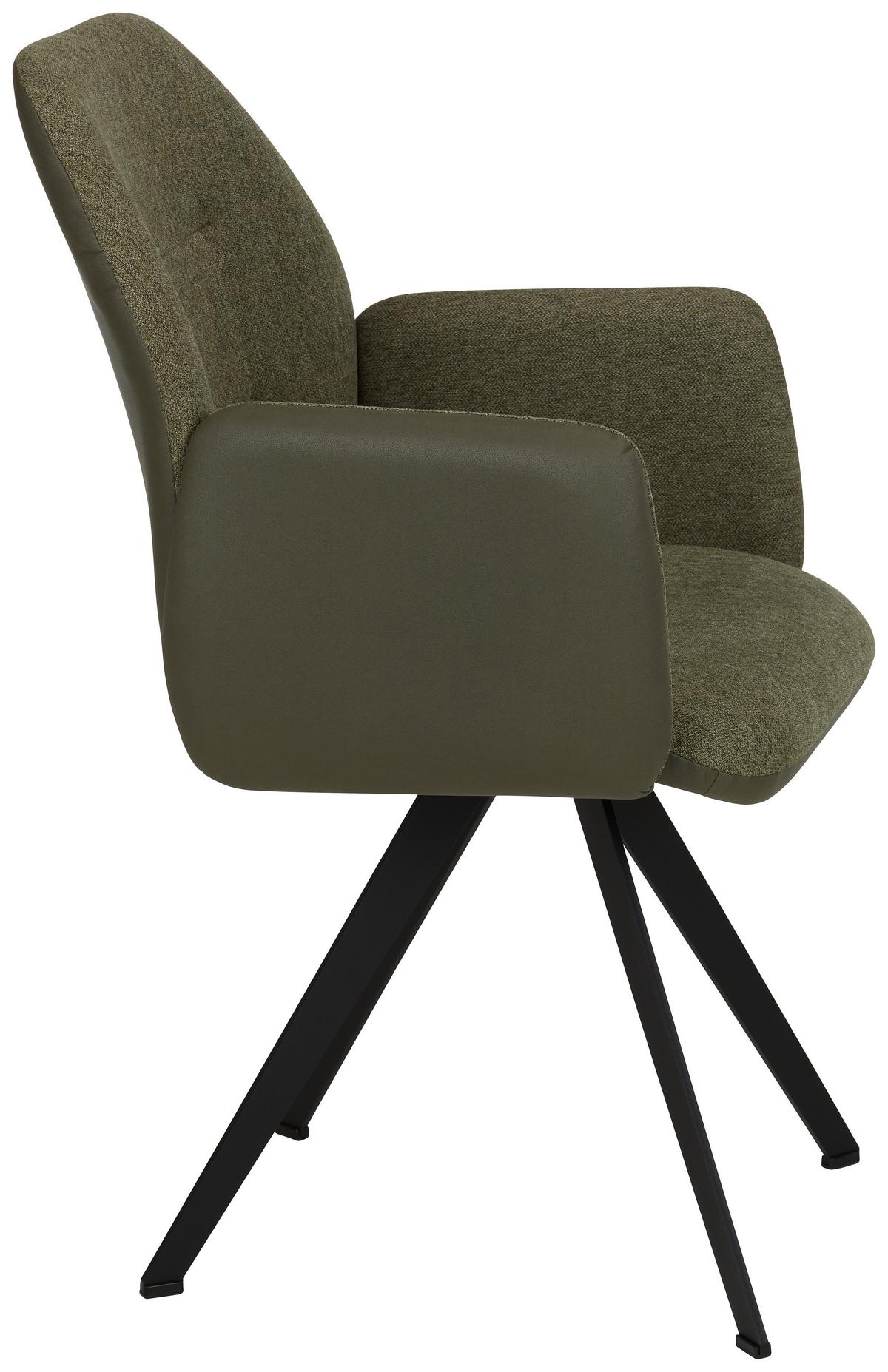 ŽIDLE S PODRUČKAMI STORM - černá/zelená, Moderní, kov/textil (57/96,5/63cm) - Premium Living