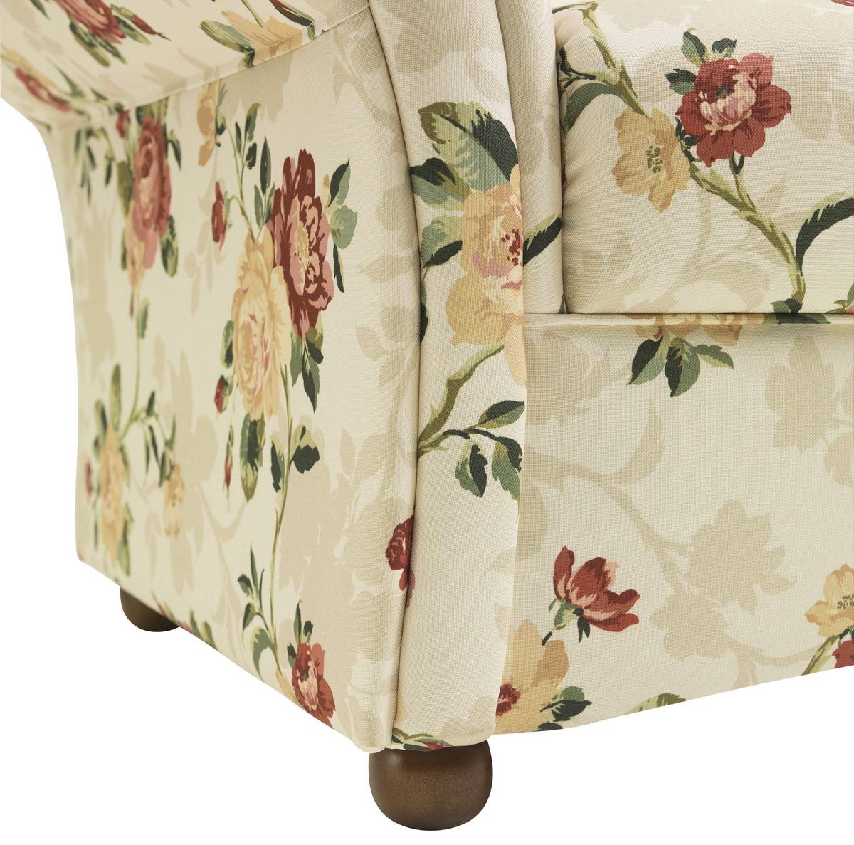 2-Sitzer-Sofa Corona Gelb/Rot/Beige, Blumen Design - Gelb/Beige, Design, Textil (151/85/81cm) - Max Winzer