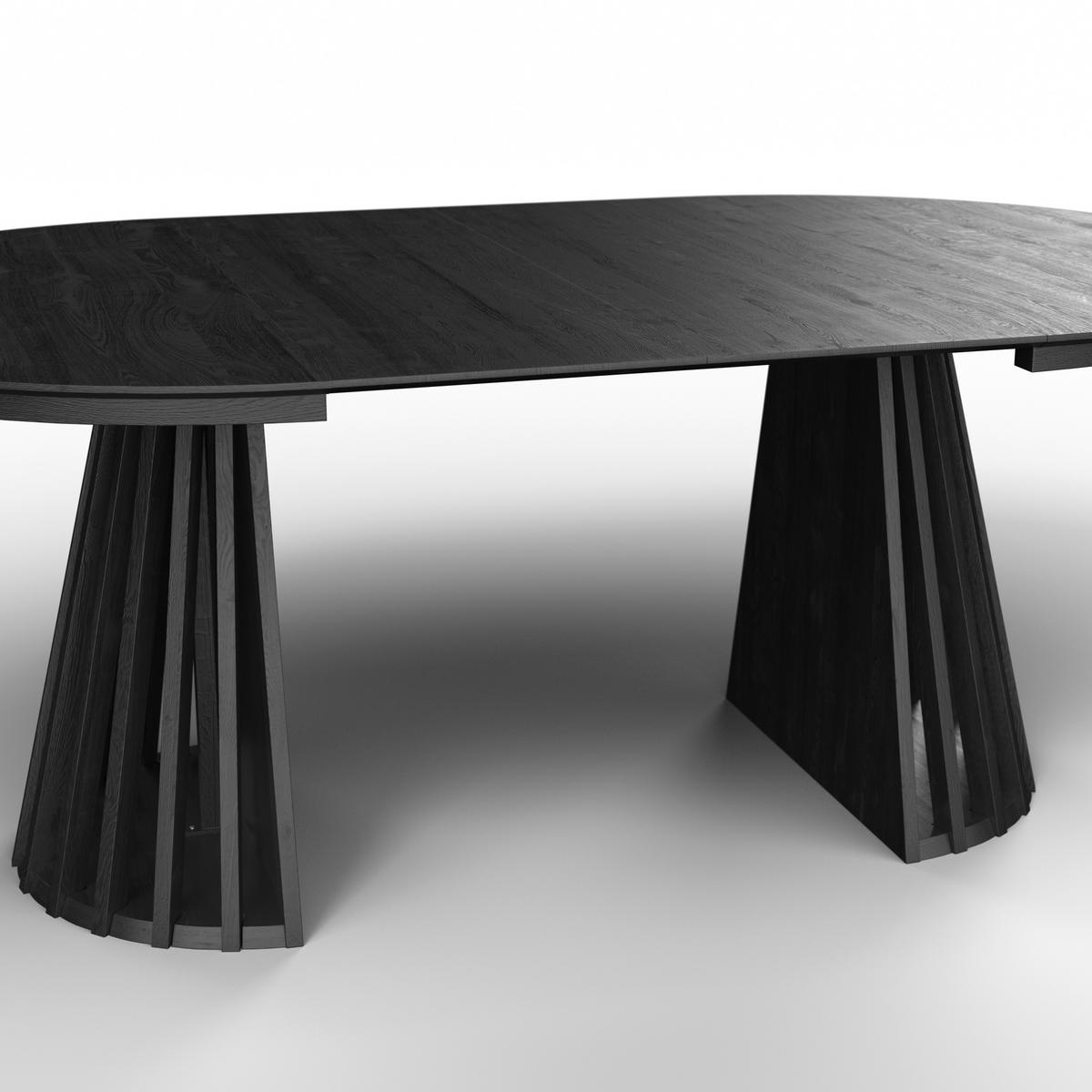 Rozťahovací stôl ENNIO 120 - čierna, Modern, drevo/kompozitné drevo (120-160/120/76cm) - Bessagi Home