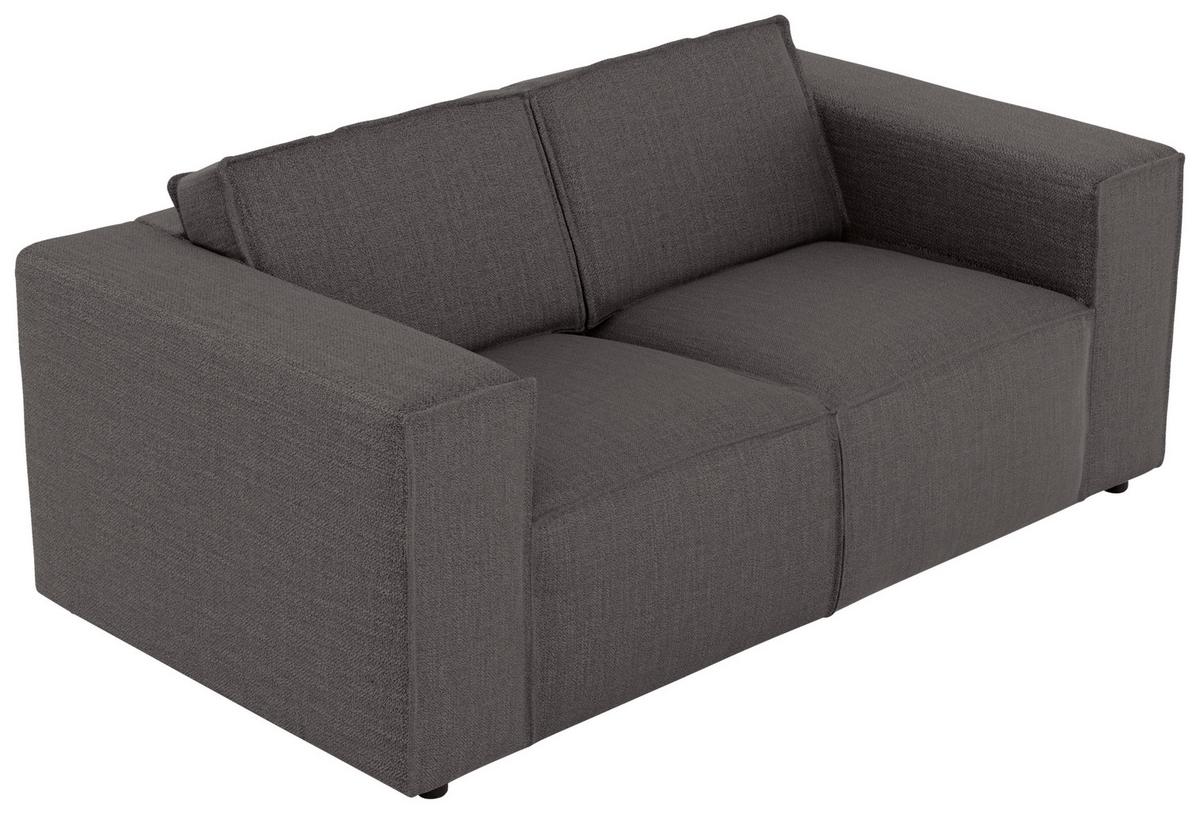 2-sitzer-sofa Dice Dunkelgrau - Dunkelgrau/Schwarz, MODERN, Textil (185/80/102cm) - MID.YOU