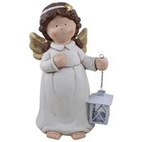 Dekoengel Jael - Goldfarben/Weiß, KONVENTIONELL, Stein/Metall (26/18/38cm) - Luca Bessoni