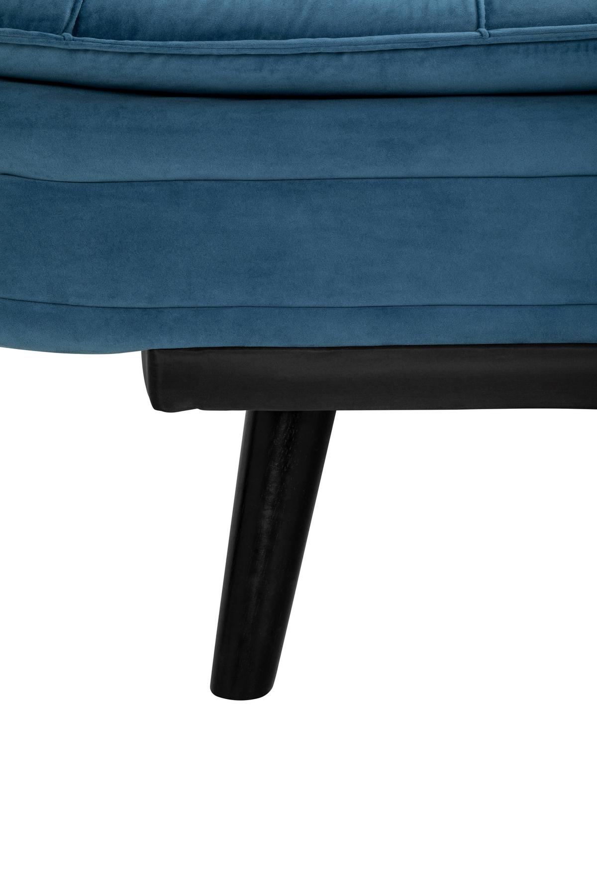 3-Sitzer-Sofa Mit Schlaffunktion Tuvalu B: 195cm - Blau/Schwarz, Design, Holz/Textil (195/96/96cm) - MID.YOU