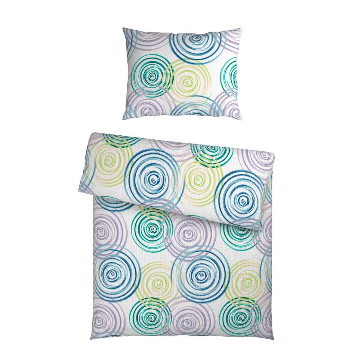 Bettwäsche Tara - Blau/Grün, MODERN, Textil - Luca Bessoni