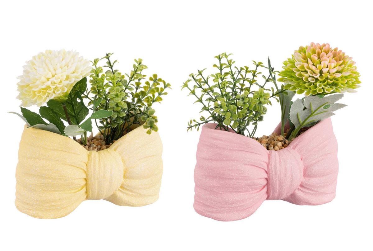 Blumentopf Daisy - Pink/Gelb, KONVENTIONELL, Stein (16/8/16cm) - Luca Bessoni